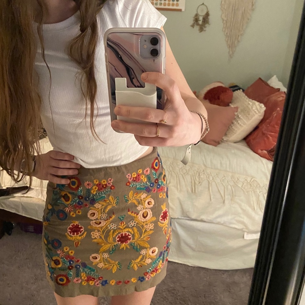 NEVER WORN Forest Green Detailed Mini Skirt ❣️❣️❣️